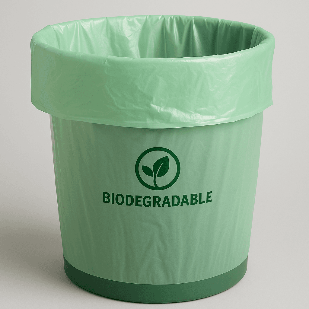 Eco dustbin liners made from biodegradable plastic