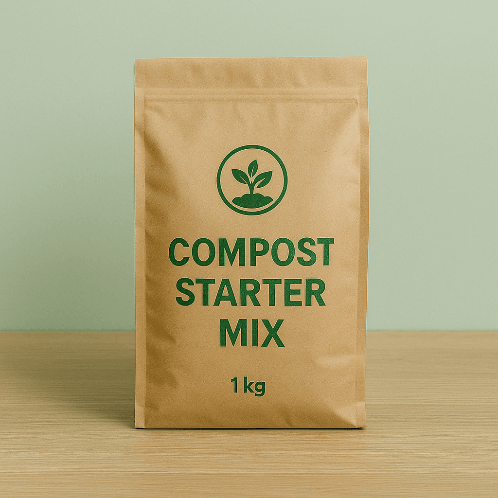 Microbial compost starter mix packet