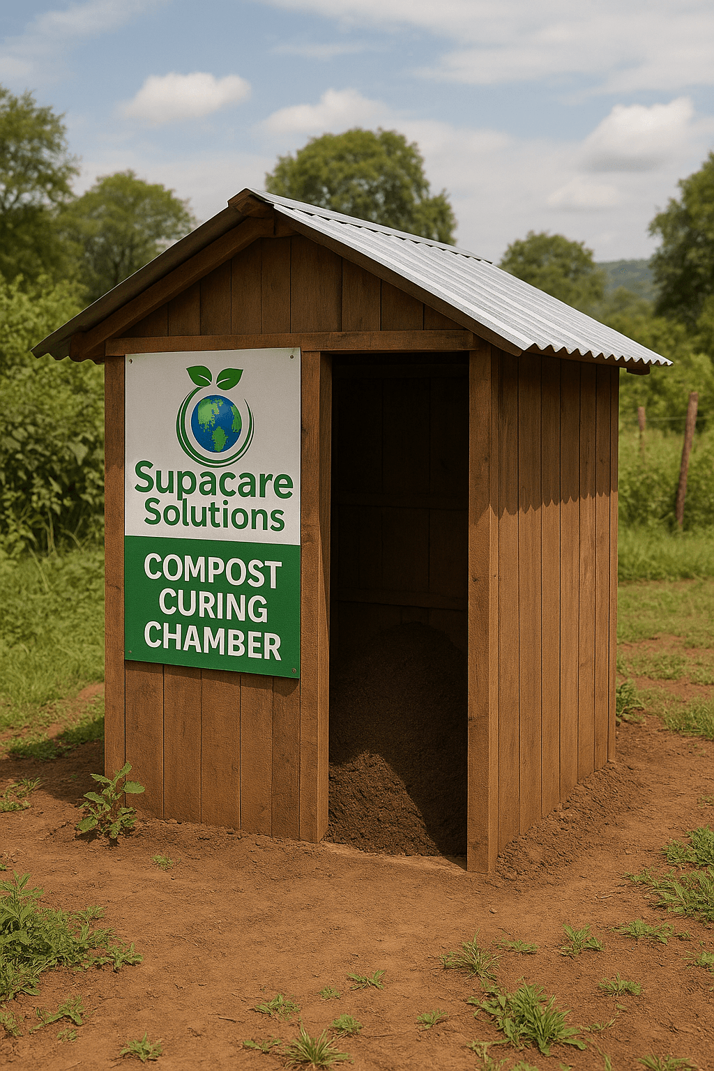 Supacare compost curing chamber wooden shed